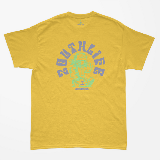 camiseta cactus color amarilla de zouth life con estampado espalda