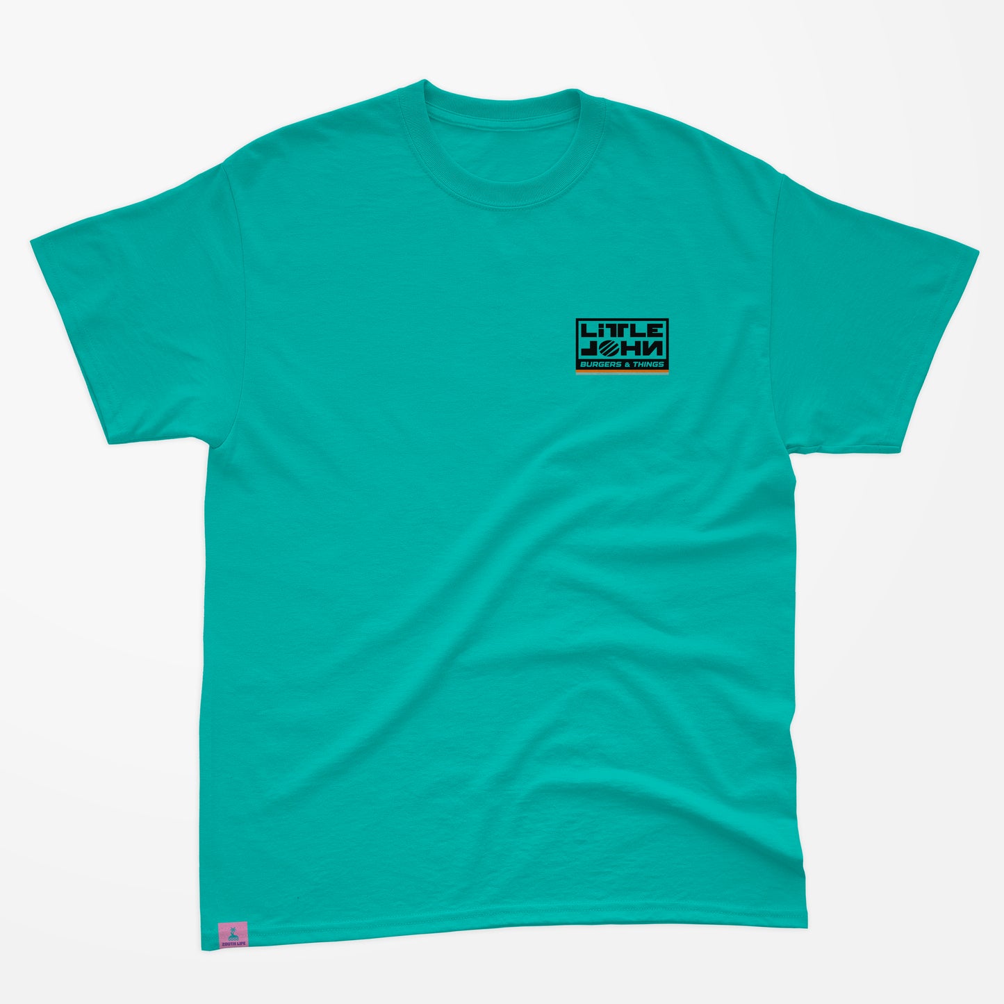 Camiseta azul caribe Zouthlife x Little John logo frontal  streetwear Rota