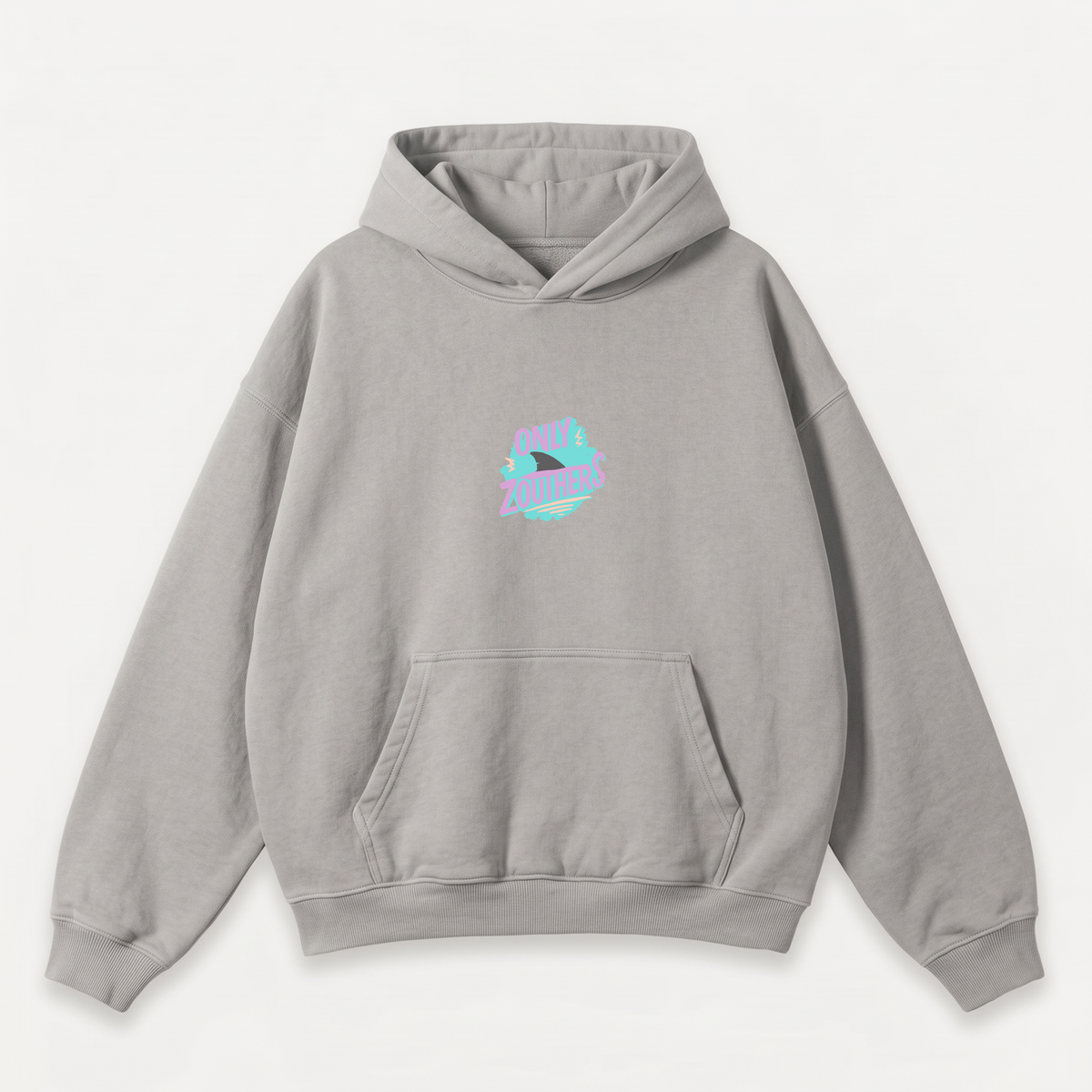 Sudadera con capucha gris silver Only Zouthers logo pecho 320g Zouth Life